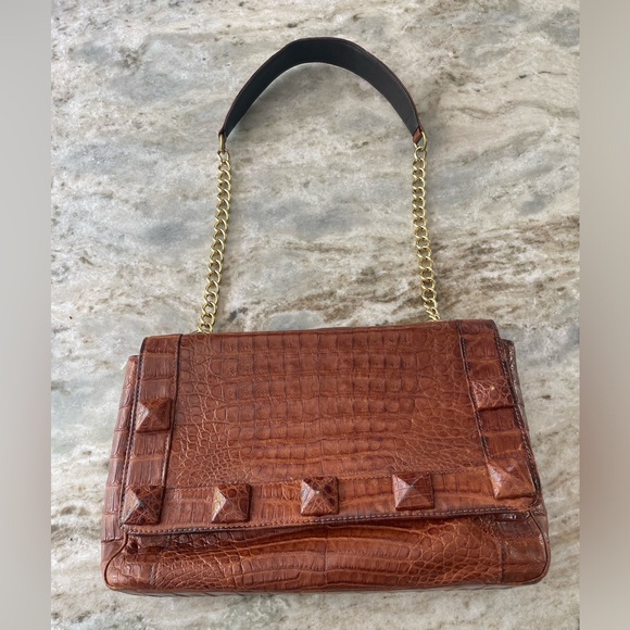 LAI authentic crocodile gold chain purse - Picture 4 of 10